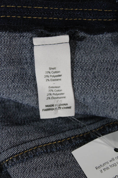 Cinq à Sept Women Wide Leg Jeans Blue Cotton Blend Mid Rise Size 4