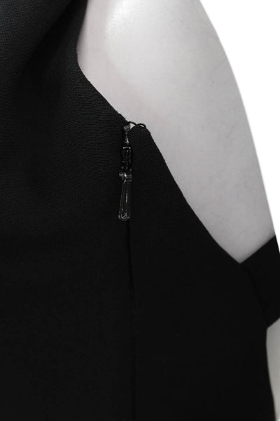 Andrea Polizzi Women Maxi Halter Black Acetate Dress Zip Size 2
