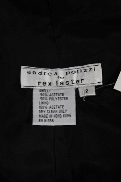 Andrea Polizzi Women Maxi Halter Black Acetate Dress Zip Size 2