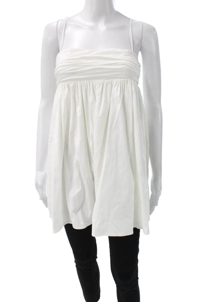 Reformation Women Mini White Square Neck Sleeveless Zip Dress Size 0