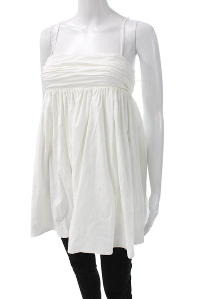 Reformation Women Mini White Square Neck Sleeveless Zip Dress Size 0
