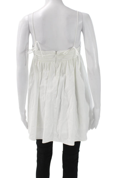Reformation Women Mini White Square Neck Sleeveless Zip Dress Size 0