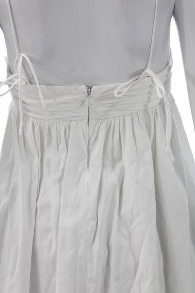 Reformation Women Mini White Square Neck Sleeveless Zip Dress Size 0