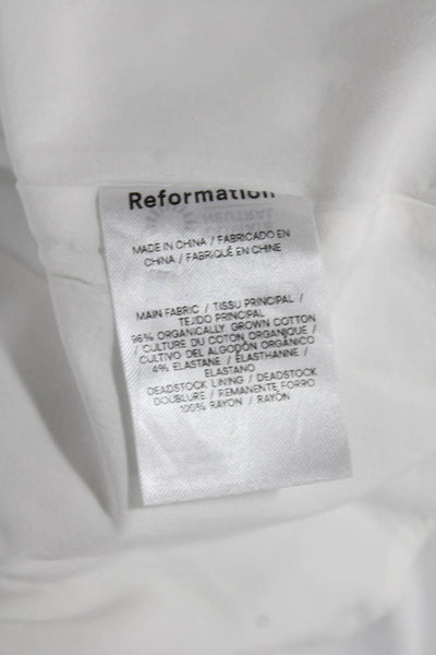 Reformation Women Mini White Square Neck Sleeveless Zip Dress Size 0