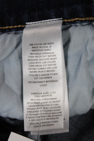 Current/Elliott Women Boyfriend Maternity Jeans Blue Mid Rise 27in Size 28