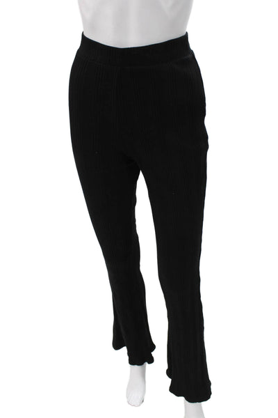 Zara Womens Black Pull On Solid Cotton Elastane Pants Size M