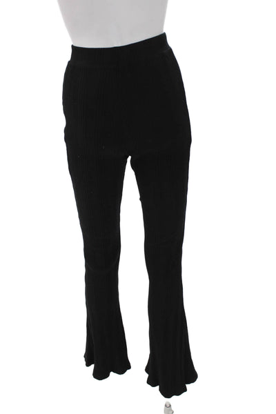 Zara Womens Black Pull On Solid Cotton Elastane Pants Size M