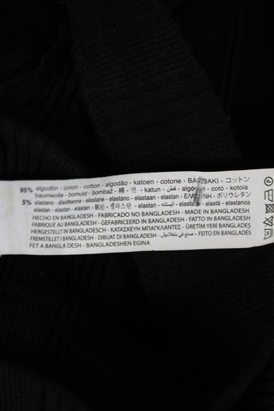 Zara Womens Black Pull On Solid Cotton Elastane Pants Size M
