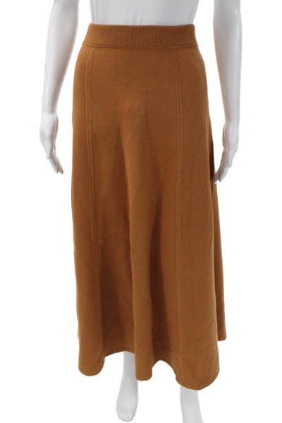 Marie Oliver Women A-Line Brown Viscose Long Skirt Size 1
