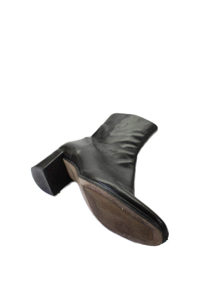 M Gemi Womens Leather Zip Up Ankle Boots Black Size 42 12