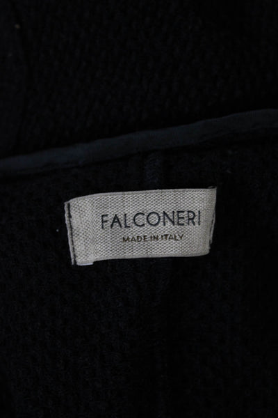 Falconeri Women Blue Knit Collared Button Cardigan Blazer Long Sleeve Size S