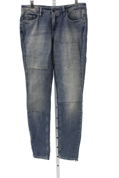 Victoria Beckham Womens Skinny Jeans Blue Mid Rise Button Size 30