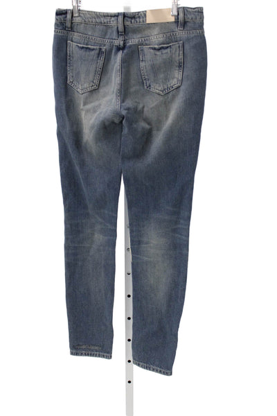 Victoria Beckham Womens Skinny Jeans Blue Mid Rise Button Size 30