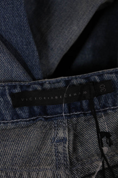 Victoria Beckham Womens Skinny Jeans Blue Mid Rise Button Size 30