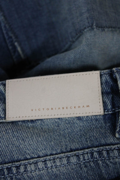 Victoria Beckham Womens Skinny Jeans Blue Mid Rise Button Size 30