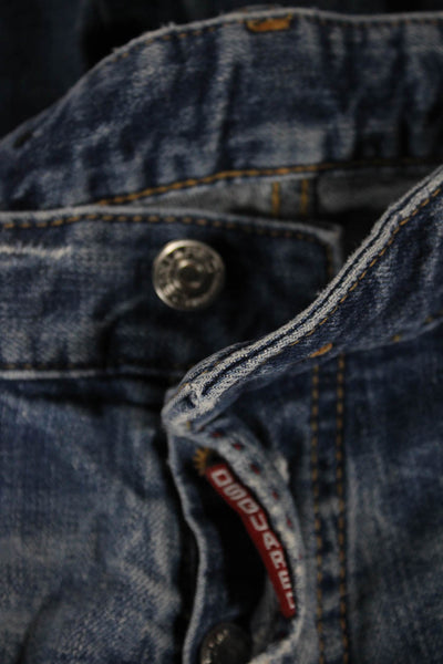 Dsquared2 Mens Straight Blue Jeans Cotton Button Fly Size 48