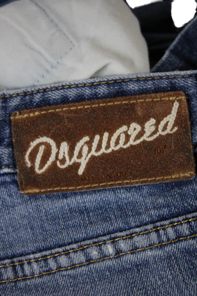 Dsquared2 Mens Straight Blue Jeans Cotton Button Fly Size 48