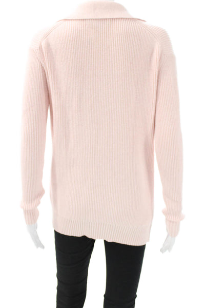 Hatch Womens Pink Collared Pullover Sweater 88% Cotton Long Sleeve Size 0