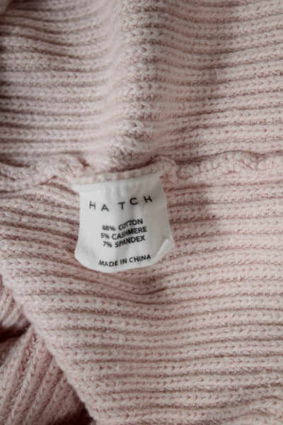 Hatch Womens Pink Collared Pullover Sweater 88% Cotton Long Sleeve Size 0