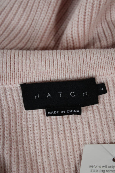 Hatch Womens Pink Collared Pullover Sweater 88% Cotton Long Sleeve Size 0