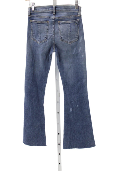 Rag & Bone Womens Flared Mid-Rise Blue Cotton Jeans Size 24