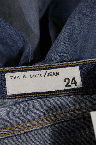 Rag & Bone Womens Flared Mid-Rise Blue Cotton Jeans Size 24