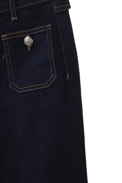 Veronica Beard Womens Flared Jeans Blue Cotton Mid Rise Inseam 27 Size 24