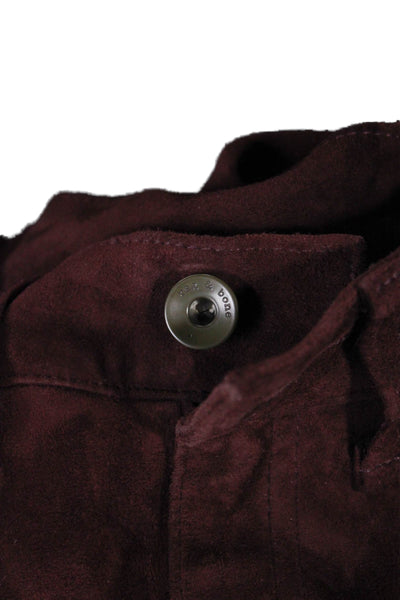 Rag & Bone Jean Womens Skinny Suede Pants Brown Button Inseam 29 Size 24