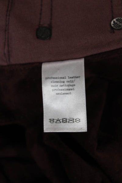 Rag & Bone Jean Womens Skinny Suede Pants Brown Button Inseam 29 Size 24