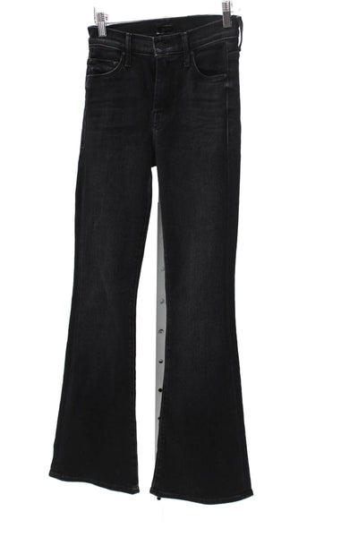 Mother Womens Black Flared Jeans Mid Rise Cotton 31 Inseam Size 24