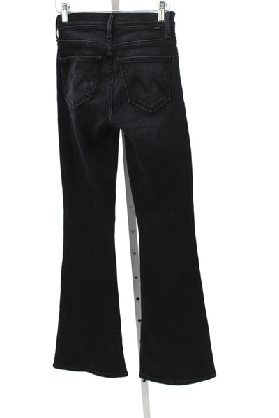 Mother Womens Black Flared Jeans Mid Rise Cotton 31 Inseam Size 24
