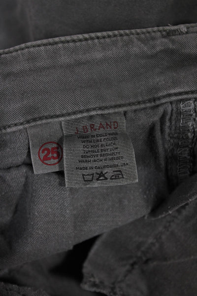 J Brand Womens Cargo Pants Green Cotton Button Solid Inseam 30 Size 25