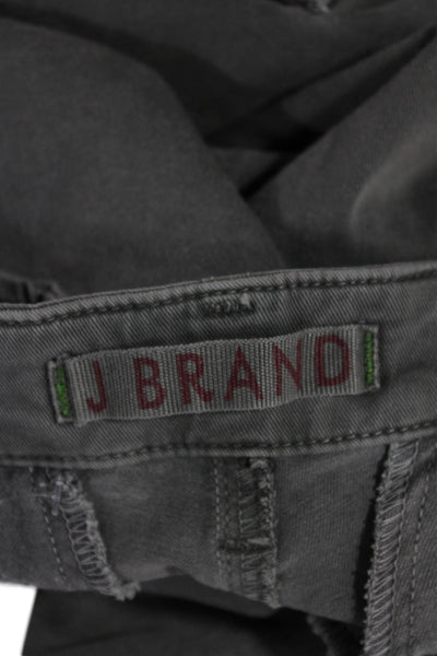 J Brand Womens Cargo Pants Green Cotton Button Solid Inseam 30 Size 25