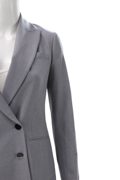 Theory Women Gray Wool Jacket Button Long Sleeve Size 0