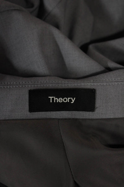 Theory Women Gray Wool Jacket Button Long Sleeve Size 0