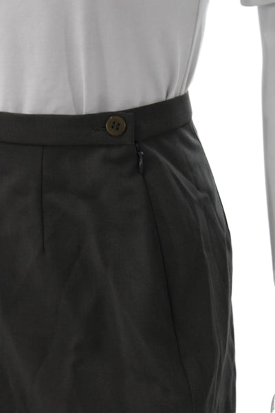 Giorgio Armani Womens Pencil Skirt Gray Wool Button Knee Length Size 4