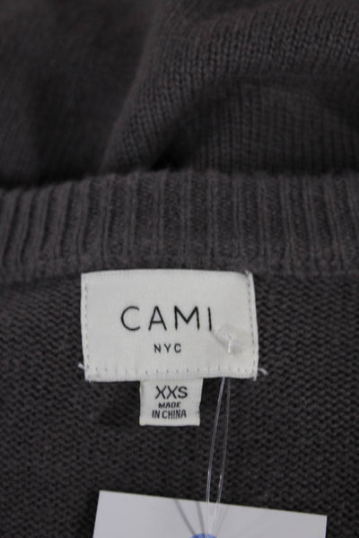 Cami NYC Women Cardigan Merino Wool V Neck Gray Long Sleeve Size 2XS