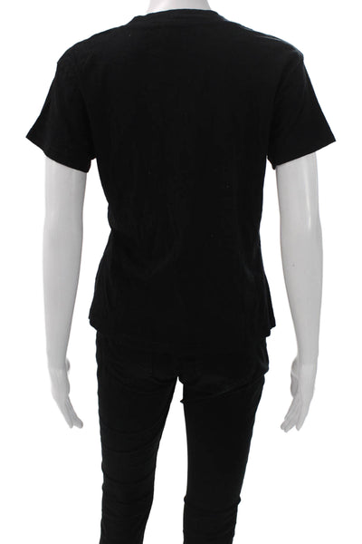 Perfect White Tee Womens Basic V Neck Black Cotton T Shirt Short Sleeve Size XS