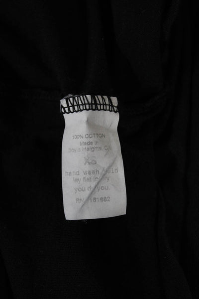 Perfect White Tee Womens Basic V Neck Black Cotton T Shirt Short Sleeve Size XS