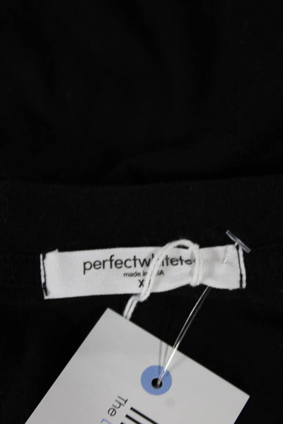 Perfect White Tee Womens Basic V Neck Black Cotton T Shirt Short Sleeve Size XS