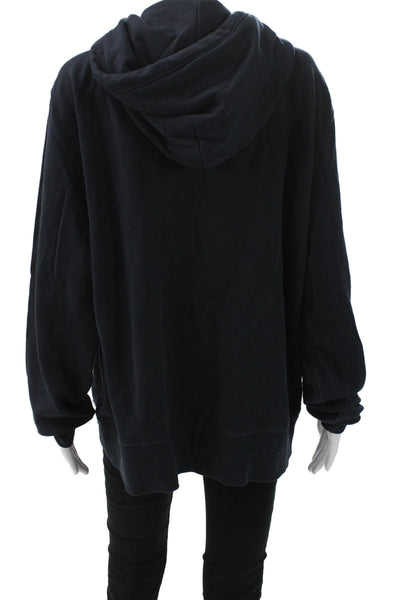 Rag & Bone Womens Full Zip Cotton Hoodie Blue Long Sleeve Size S