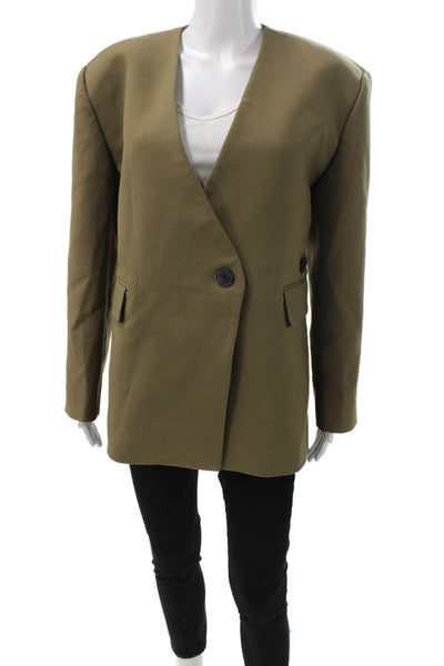 Eaves Women Blazer Green Long Sleeve Size XS