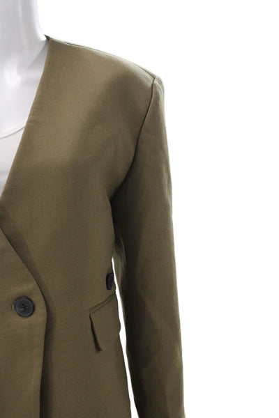 Eaves Women Blazer Green Long Sleeve Size XS