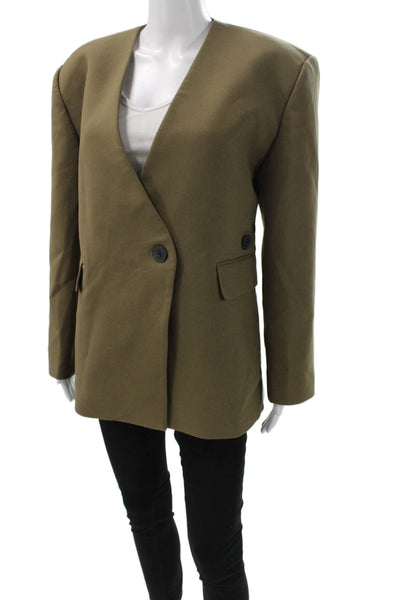 Eaves Women Blazer Green Long Sleeve Size XS
