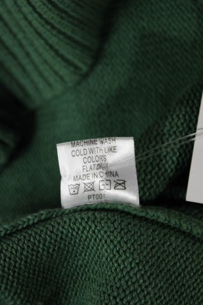 Ellsworth & Ivey Women Green Acrylic Crewneck Pullover Longsleeve Golf Size S