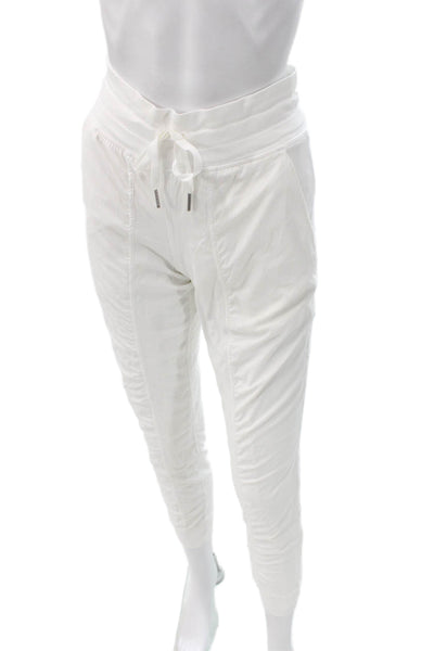 Lululemon Womens Jogger Pants White Nylon Drawstring Size 2