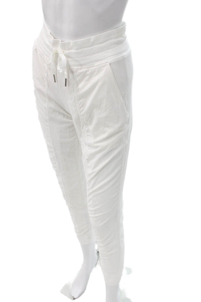 Lululemon Womens Jogger Pants White Nylon Drawstring Size 2