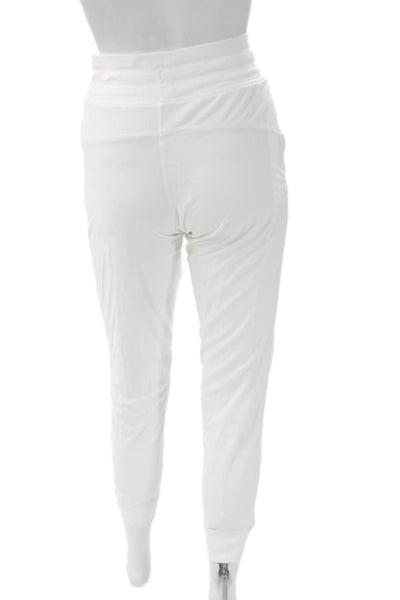 Lululemon Womens Jogger Pants White Nylon Drawstring Size 2