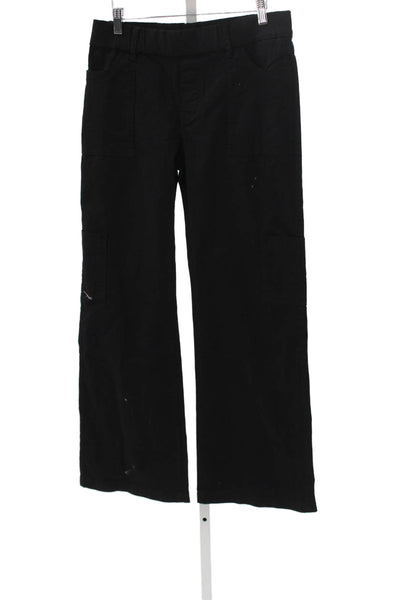 Flog Womens Cargo Pants Black Pull On High Rise 98% Cotton Size 30