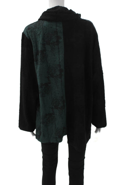 Shana Womens Tunic Black Cowl Neck Rayon Long Sleeve Pullover Solid Size 2XL